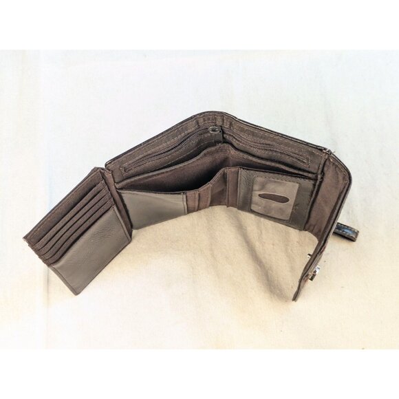 NINE & CO BRAND CLASSIC Brown MULTI-COMPARTMENT TRI-FOLD‎ WALLET SNAP - Picture 13 of 13